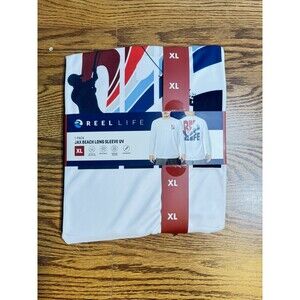 Reel Life‎ Men's Jax Beach Long Sleeve UV Protective T-Shirt, White, XL